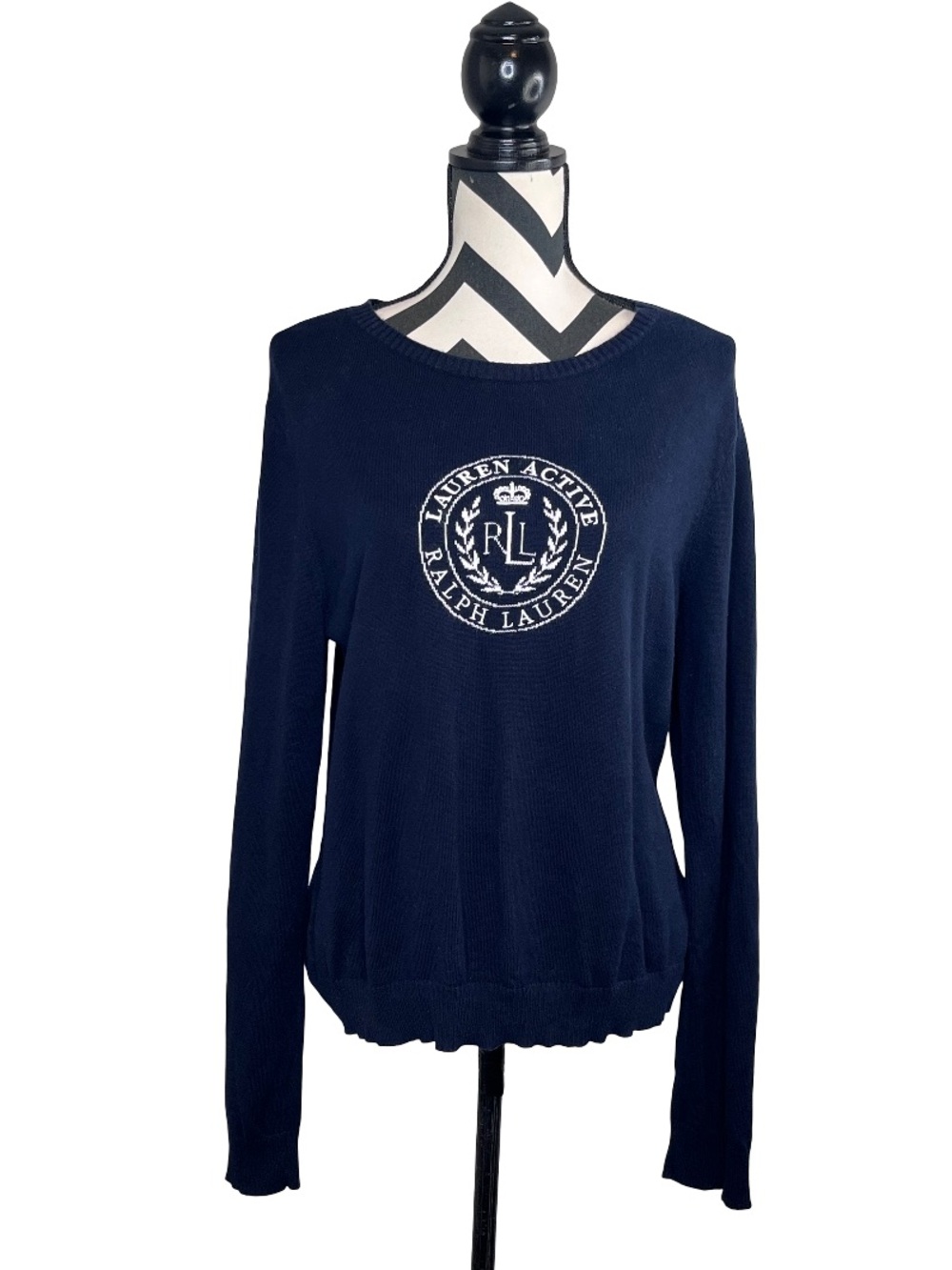 Lauren Active Ralph Lauren Sz L Old Money Preppy Long-Sleeve Pullover Sweater